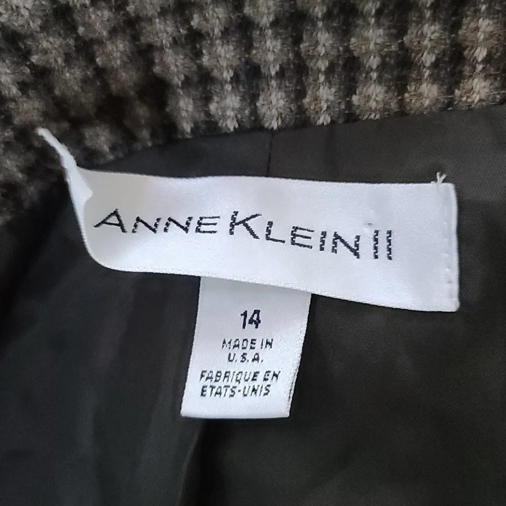 Ann Klein II Wool Structured Blazer Size 14 Brown - Picture 4 of 6